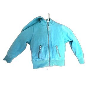 Mini Boden 100% Cotton Sherpa Lined Jacket 3-4 Year Hood Pockets Full Zip School